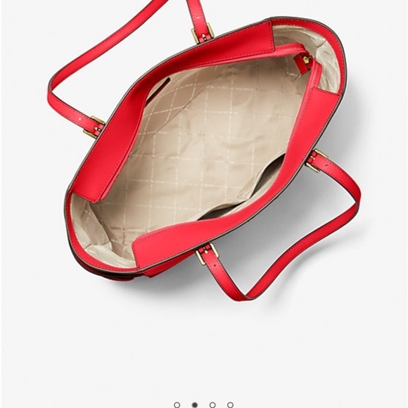 Michael Kors Red Tote with Gold Hardware and Structured Leather - Picture 8 of 11
